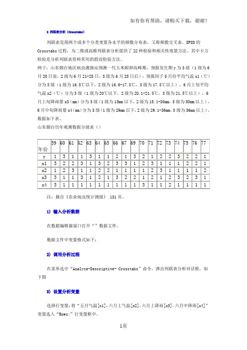SPSS统计分析教程列联表分析
