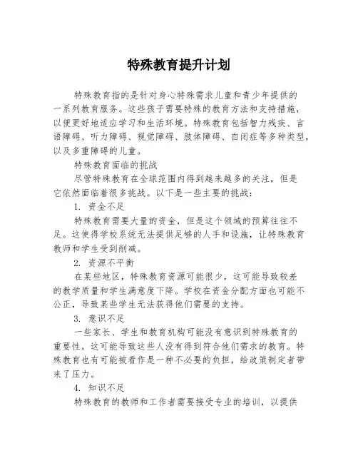 特殊教育提升计划