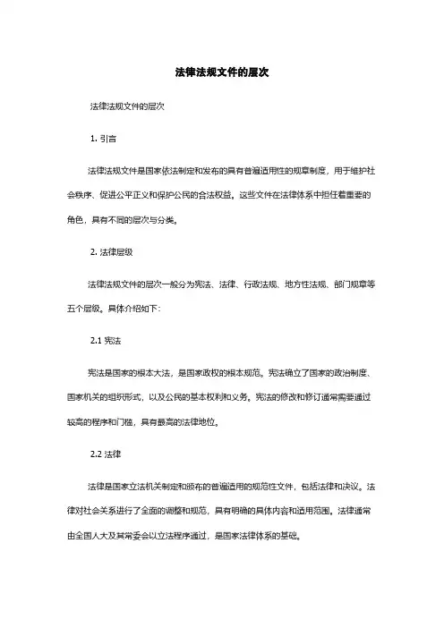 法律法规文件的层次