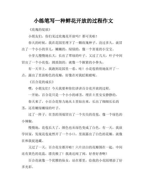 小练笔写一种鲜花开放的过程作文