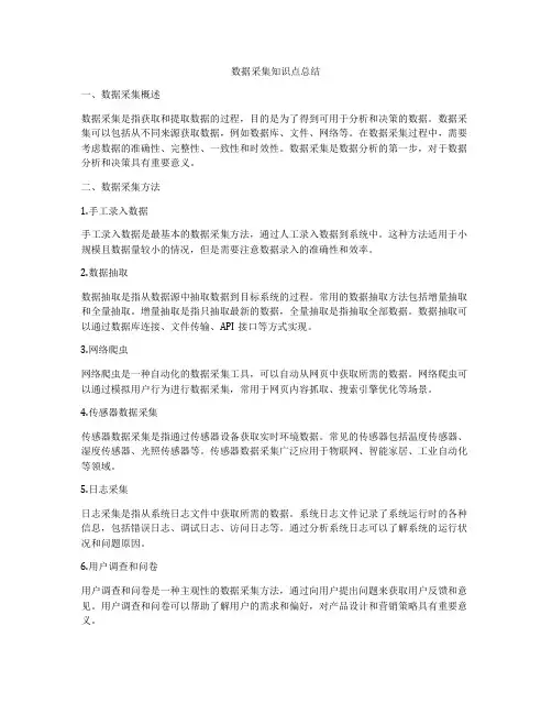 数据采集知识点总结