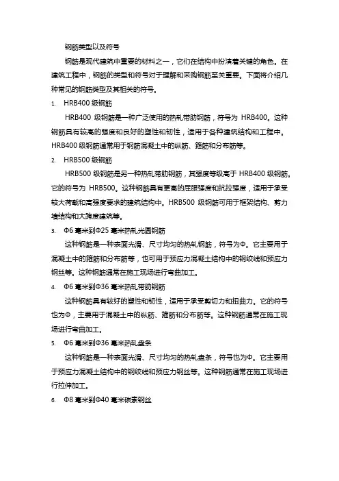 钢筋类型以及符号