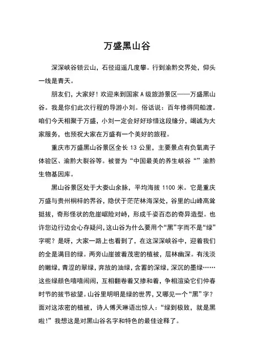 万盛黑山谷
