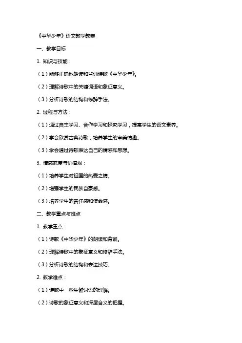 《中华少年》语文教学教案
