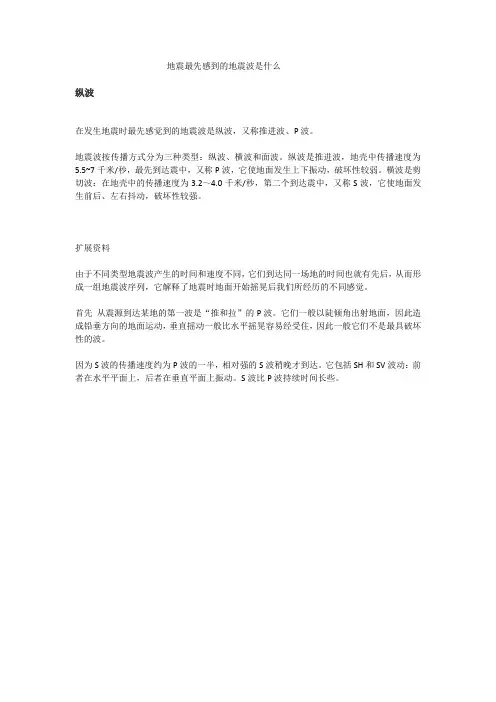 地震最先感到的地震波是什么