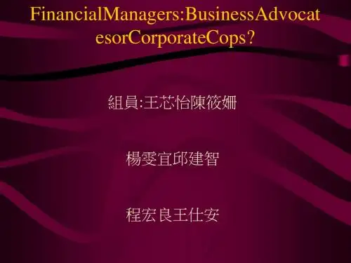 企业财务管理及财务知识分析(ppt25张)