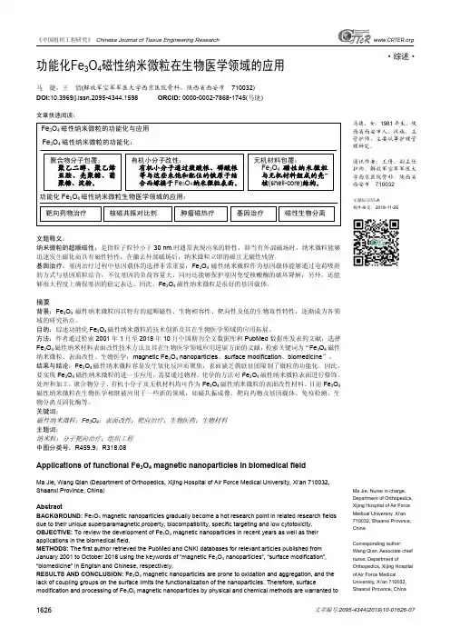 功能化Fe3O4磁性纳米微粒在生物医学领域的应用