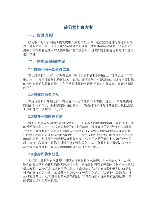 砼狗洞处理方案