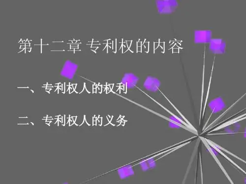 第十二章 专利权的内容