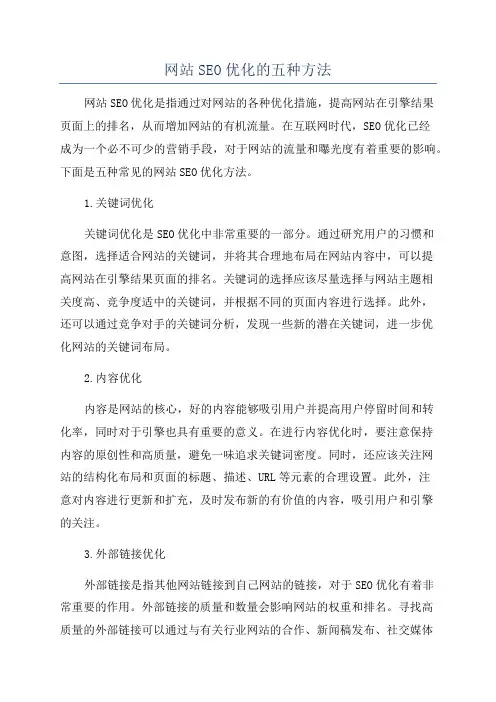 网站SEO优化的五种方法