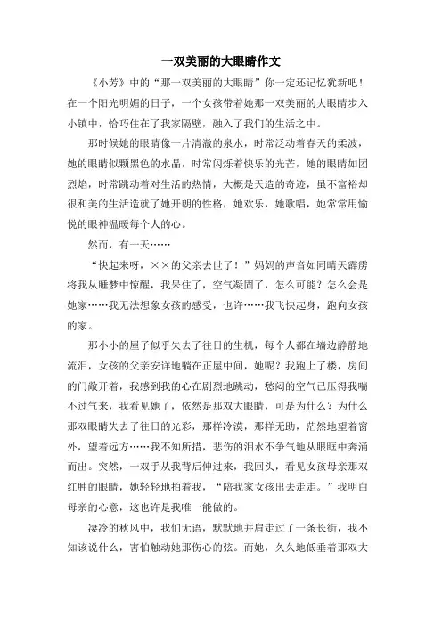 一双美丽的大眼睛作文