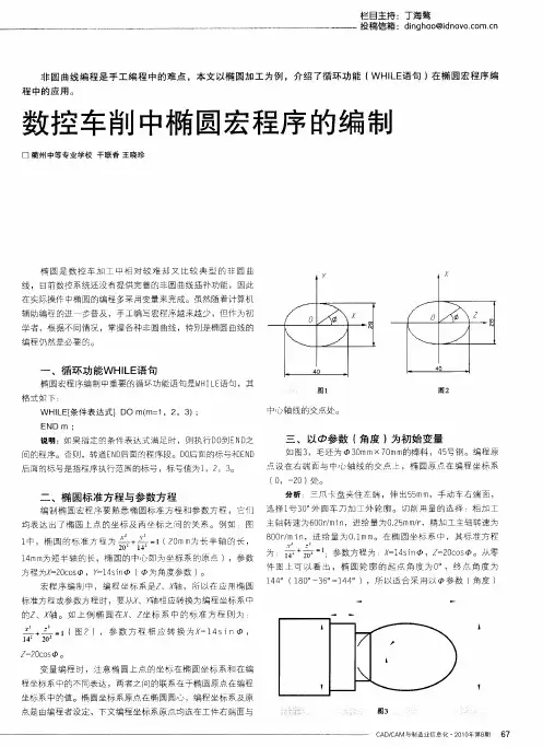 数控车削中椭圆宏程序的编制