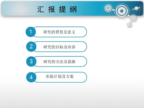 开题报告--合成气直接制芳烃