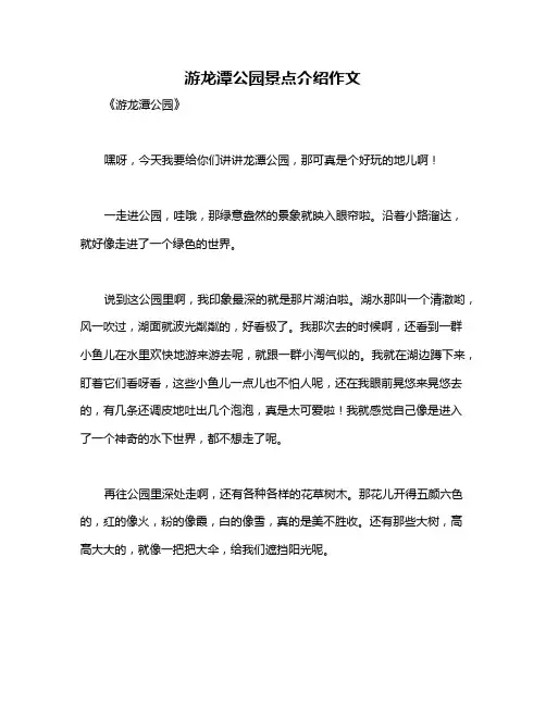 游龙潭公园景点介绍作文