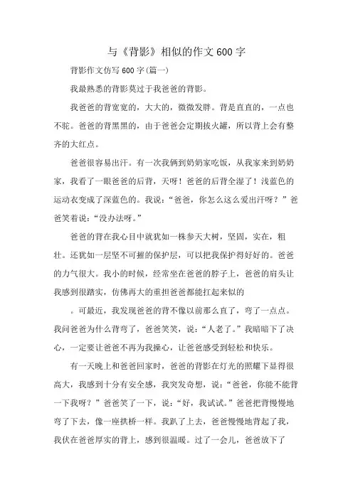 与《背影》相似的作文600字