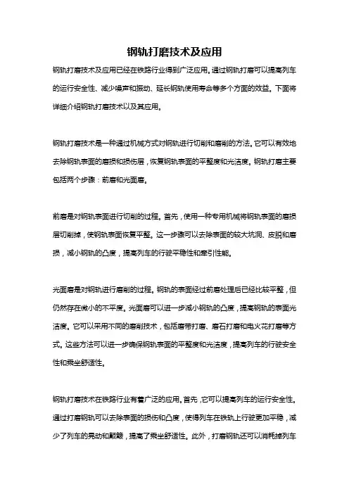 钢轨打磨技术及应用