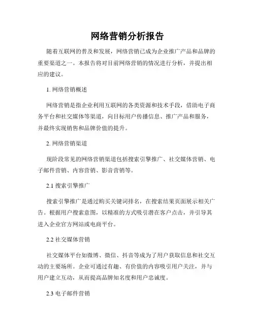 网络营销分析报告