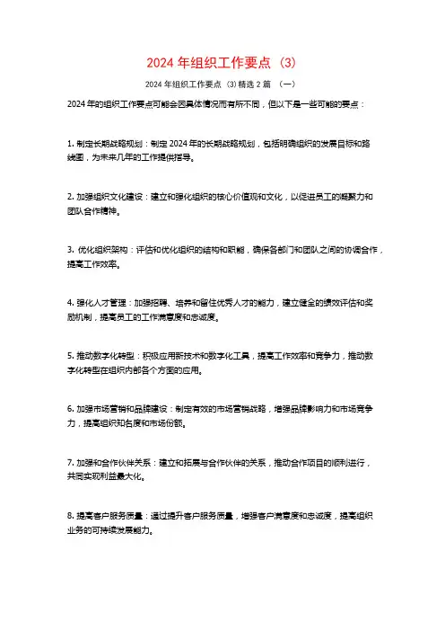 2024年组织工作要点2篇