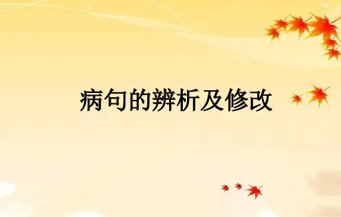 高中语文一轮复习病句的辨析及修改课件