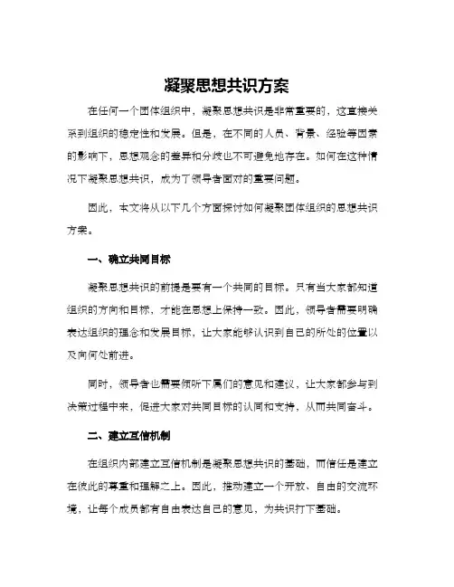 凝聚思想共识方案