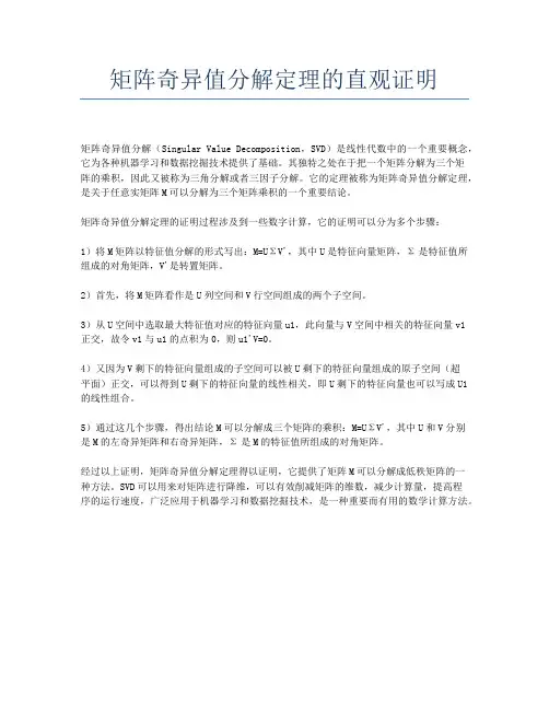 矩阵奇异值分解定理的直观证明