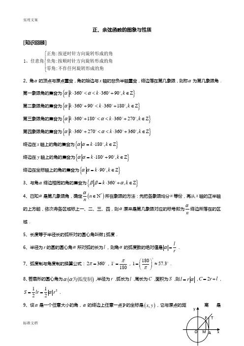 正、余弦函数地图象与性质