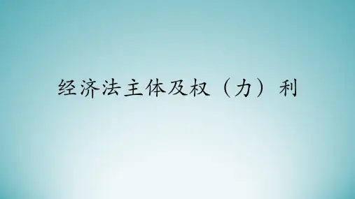 经济主体的权利(力)