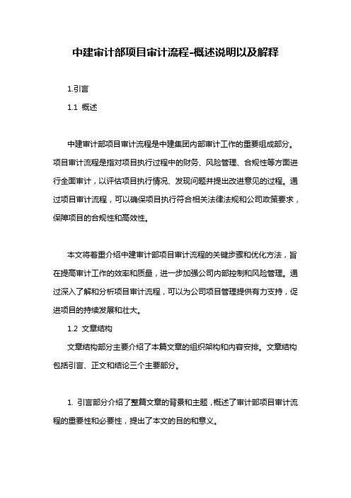 中建审计部项目审计流程-概述说明以及解释