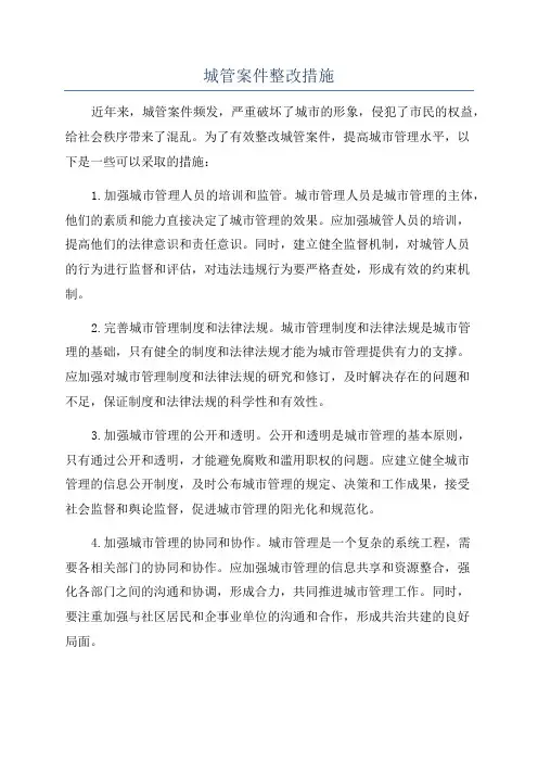 城管案件整改措施