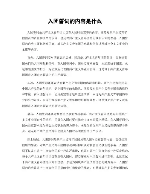 入团誓词的内容是什么