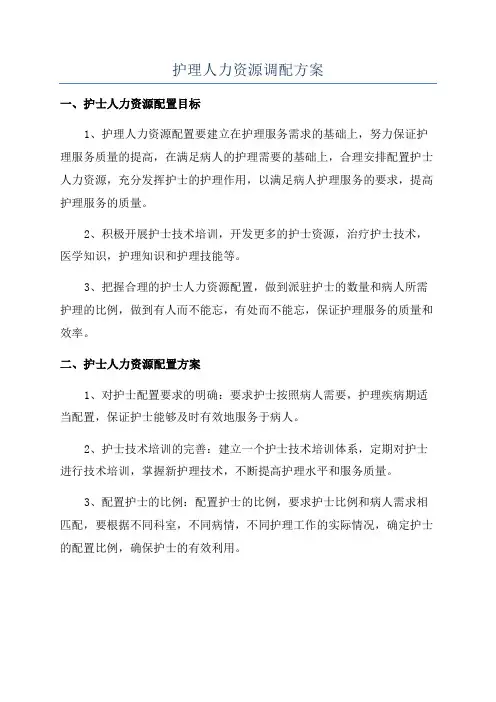 护理人力资源调配方案