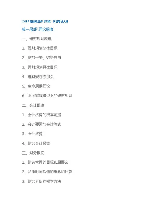 金融专业《考试大纲》