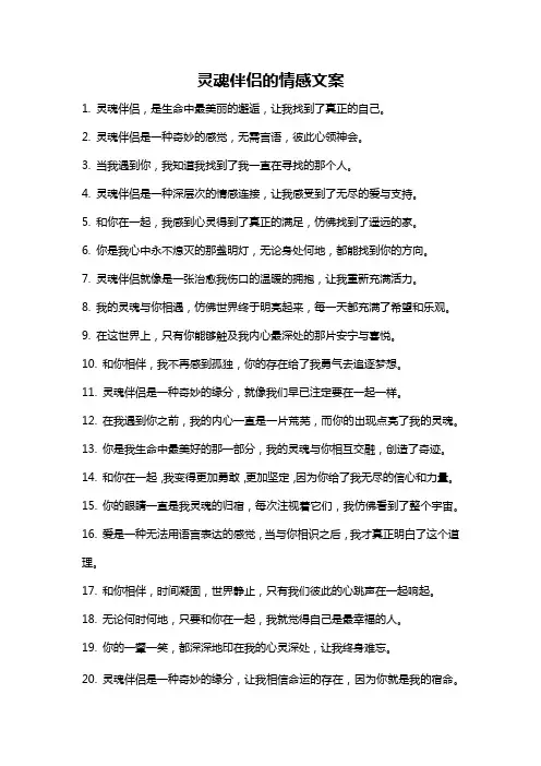 灵魂伴侣的情感文案