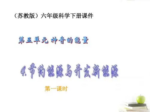 六年级科学下册 节约能源与开发新能源2课件 苏教版