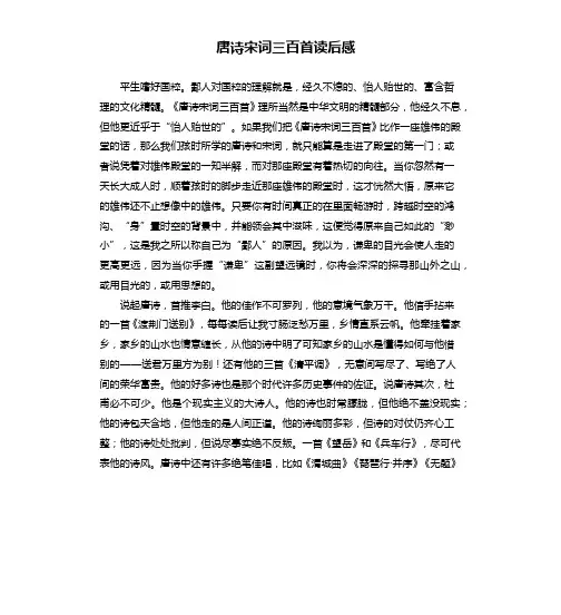唐诗宋词三百首读后感