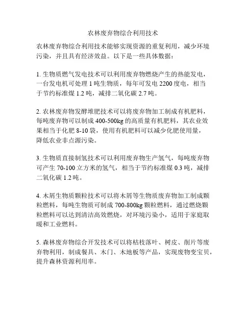 农林废弃物综合利用技术