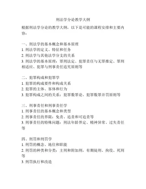 刑法学分论教学大纲