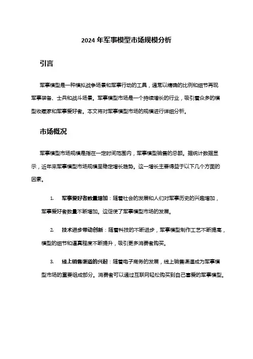 2024年军事模型市场规模分析