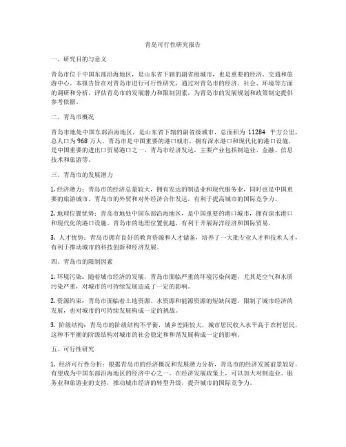 青岛可行性研究报告