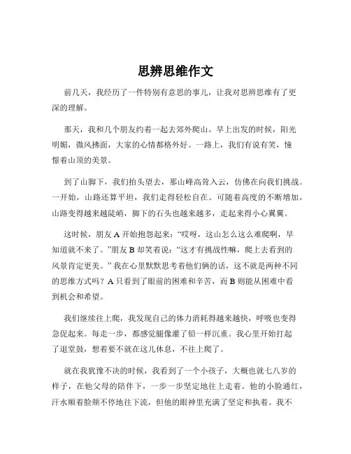 思辨思维作文