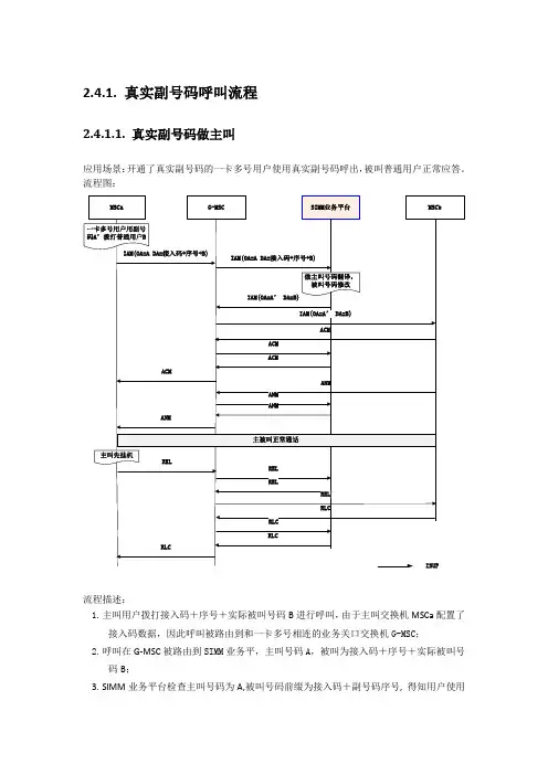 本地一卡多号业务语音短信信令流程及说明.