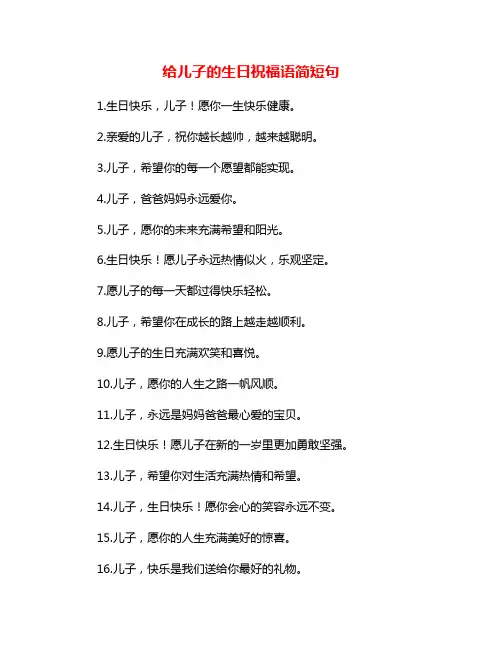 给儿子的生日祝福语简短句
