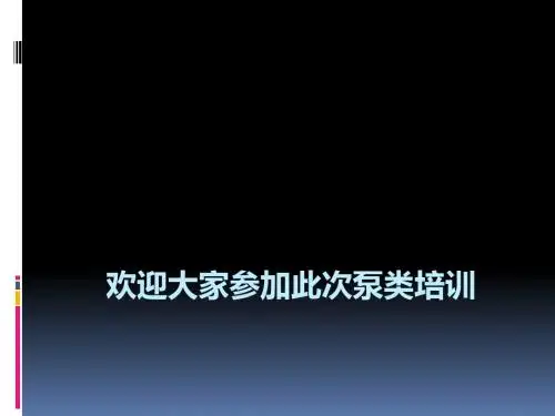 泵类培训内容-PPT精选文档