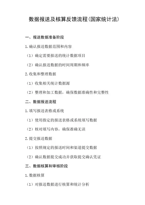 数据报送及核算反馈流程 国家统计法