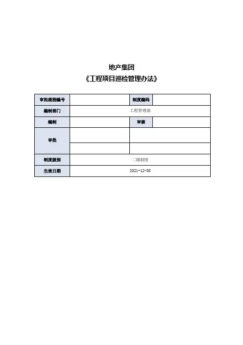 工程项目巡检管理办法