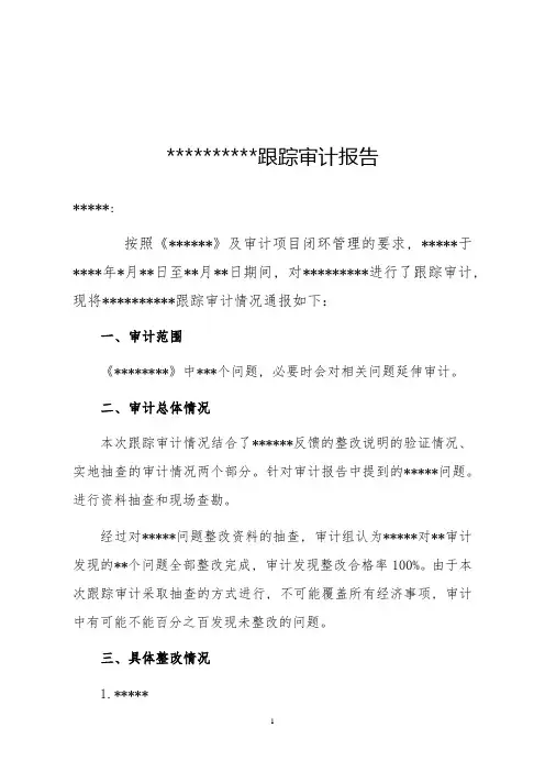 跟踪审计报告模板