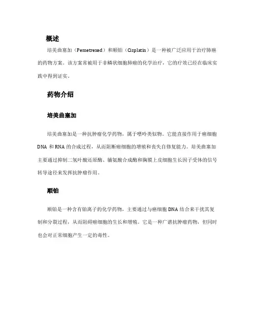 培美曲塞加顺铂方案