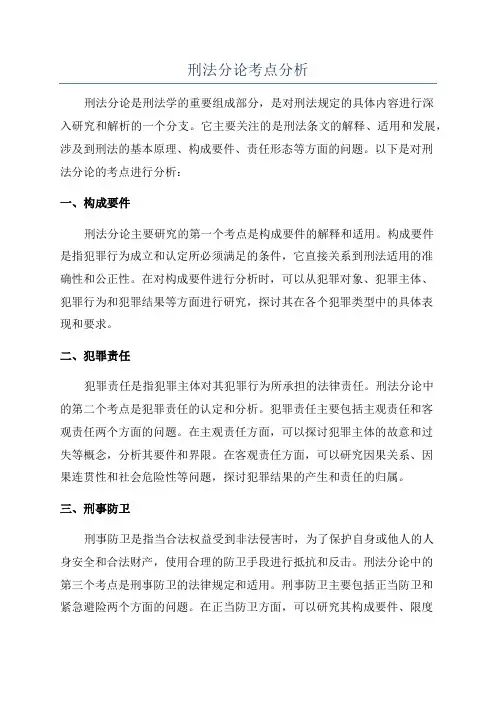 刑法分论考点分析