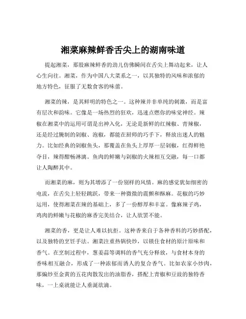 湘菜麻辣鲜香舌尖上的湖南味道