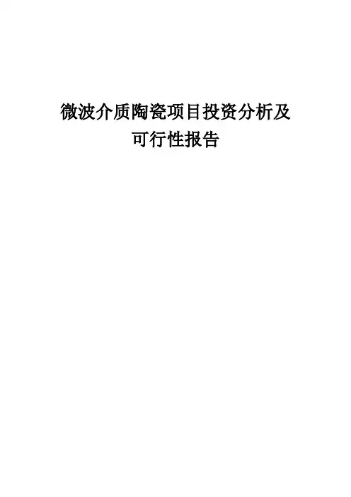 2024年微波介质陶瓷项目投资分析及可行性报告